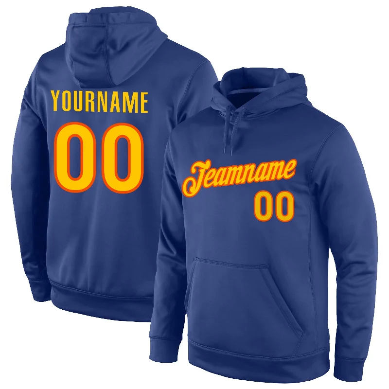 Retro Fashion Custom Stitched Royal Gold-Orange Sports Pullover Sweatshirt Hoodie