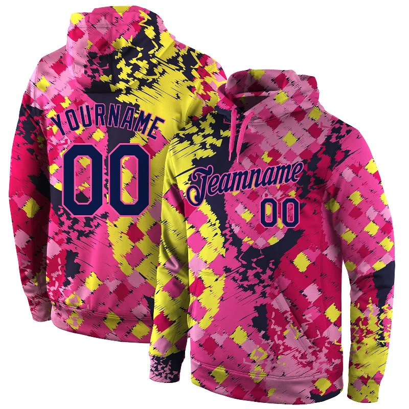 Fashionable And Versatile Custom Stitched Graffiti Pattern Navy-Pink 3D Sports Pullover Sweatshirt Hoodie Fashionable And Versatile Custom Stitched Graffiti Pattern Navy-Pink 3D Sports Pullover Sweatshirt Hoodie