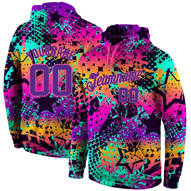 Playful Style Custom Stitched Graffiti Pattern Purple-Pink 3D Sports Pullover Sweatshirt Hoodie Playful Style Custom Stitched Graffiti Pattern Purple-Pink 3D Sports Pullover Sweatshirt Hoodie