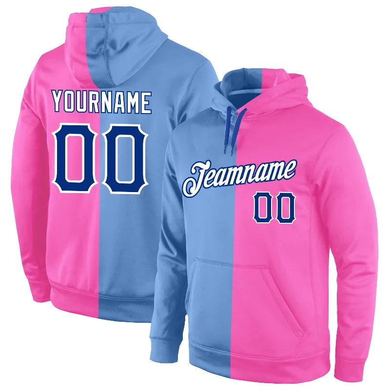 Minimal Style Custom Stitched Light Blue Royal-Pink Split Fashion Sports Pullover Sweatshirt Hoodie Minimal Style Custom Stitched Light Blue Royal-Pink Split Fashion Sports Pullover Sweatshirt Hoodie