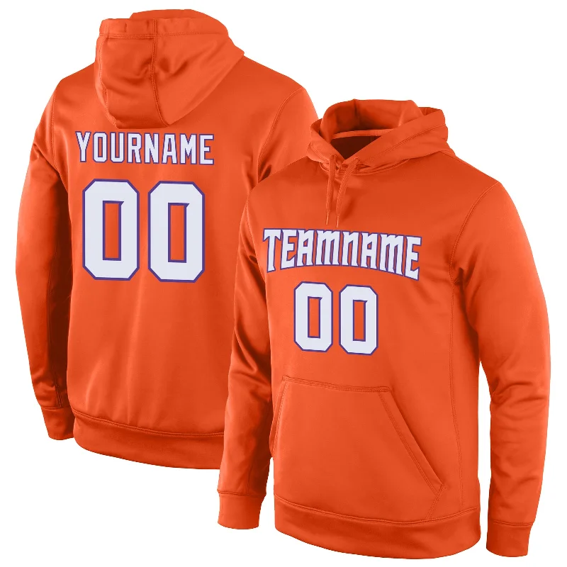 Comfortable Outfits Custom Stitched Orange White-Purple Sports Pullover Sweatshirt Hoodie