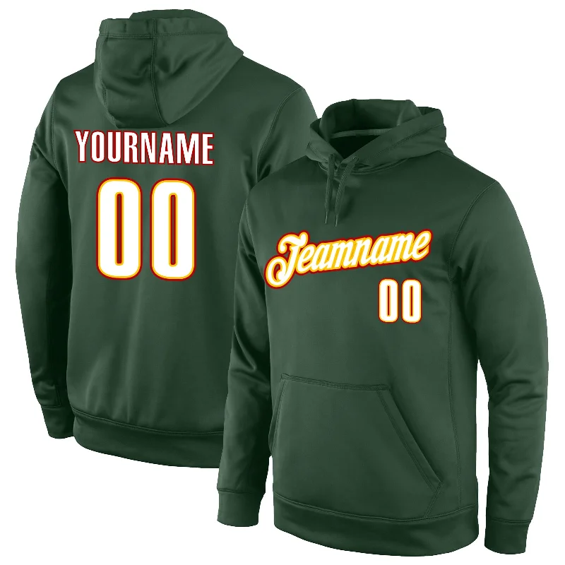 Casual Fit Wear Custom Stitched Green White-Red Sports Pullover Sweatshirt Hoodie