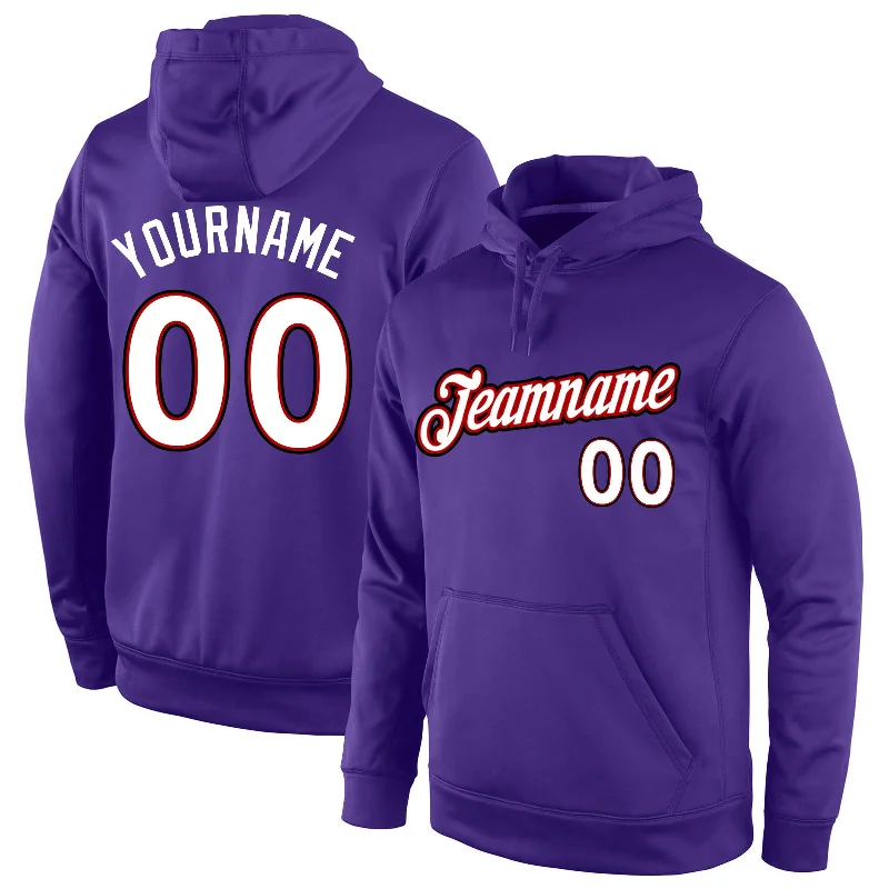 Leisure Travel Custom Stitched Purple White-Red Sports Pullover Sweatshirt Hoodie
