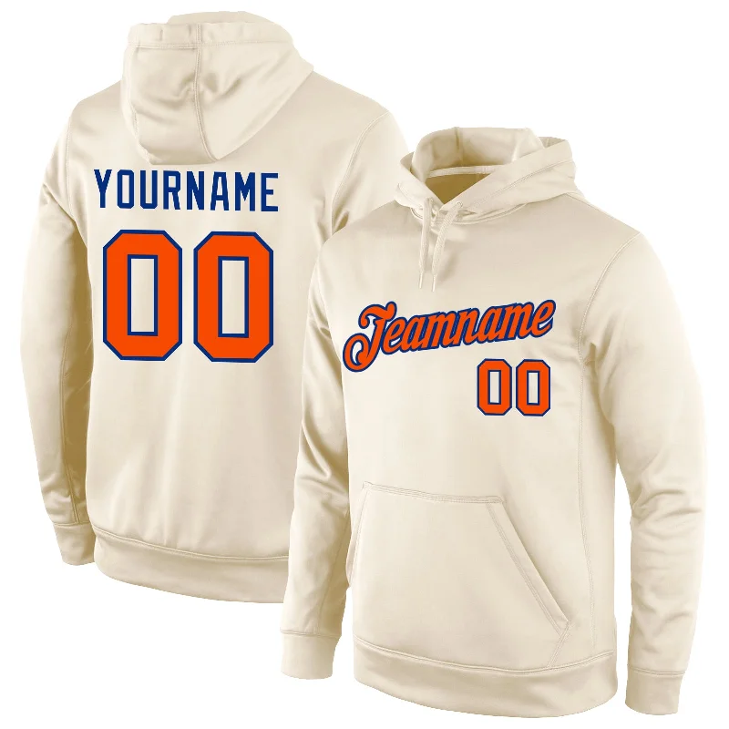 Age-reducing Style Custom Stitched Cream Orange-Royal Sports Pullover Sweatshirt Hoodie Age-reducing Style Custom Stitched Cream Orange-Royal Sports Pullover Sweatshirt Hoodie