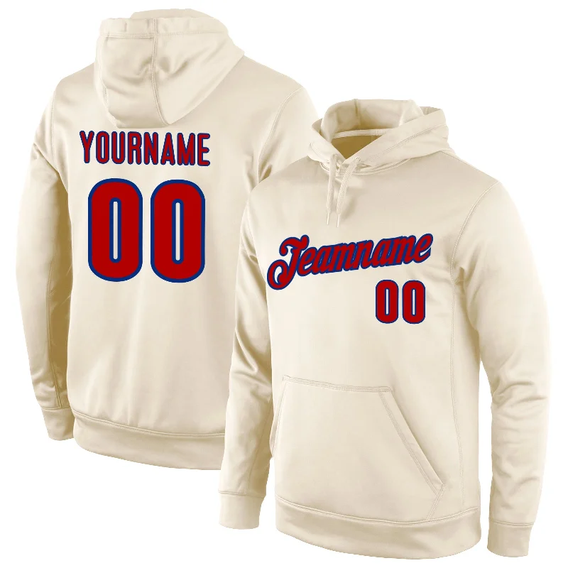 Fresh And Natural Custom Stitched Cream Red-Royal Sports Pullover Sweatshirt Hoodie Fresh And Natural Custom Stitched Cream Red-Royal Sports Pullover Sweatshirt Hoodie