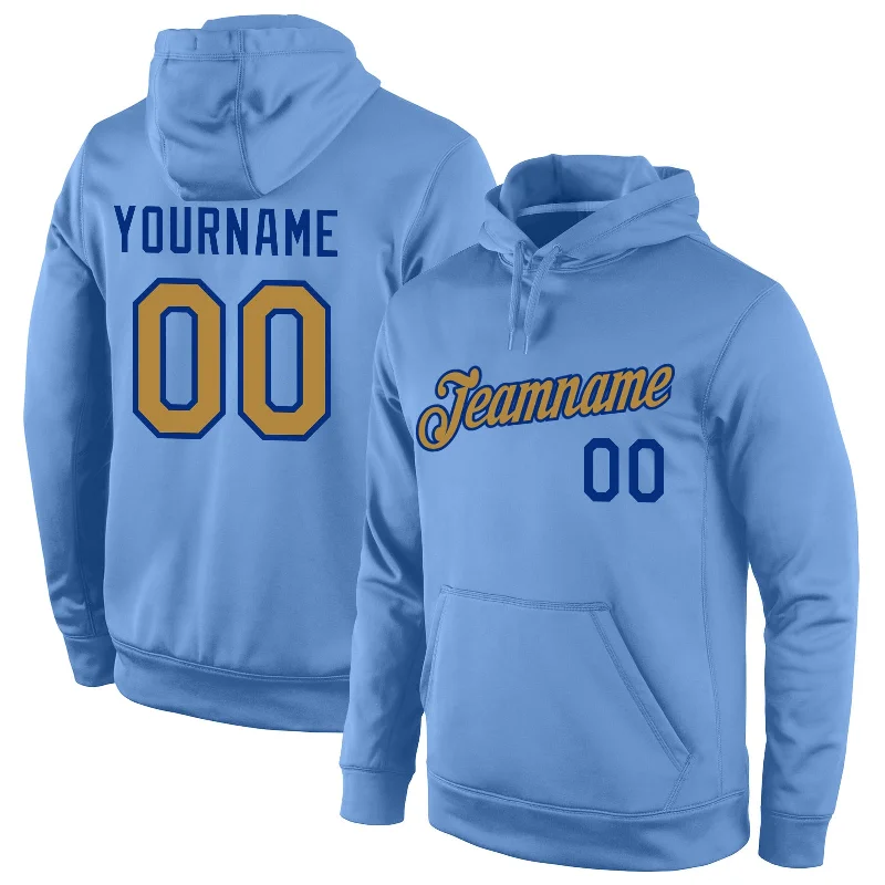 Classic And Versatile Custom Stitched Light Blue Old Gold-Royal Sports Pullover Sweatshirt Hoodie Classic And Versatile Custom Stitched Light Blue Old Gold-Royal Sports Pullover Sweatshirt Hoodie