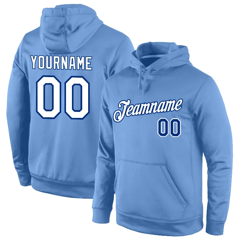 Sweet Style Custom Stitched Light Blue White-Royal Sports Pullover Sweatshirt Hoodie Sweet Style Custom Stitched Light Blue White-Royal Sports Pullover Sweatshirt Hoodie