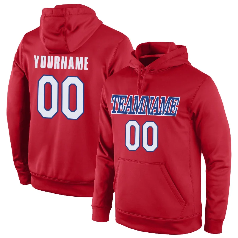 Sporty Elegance Custom Stitched Red White-Royal Sports Pullover Sweatshirt Hoodie