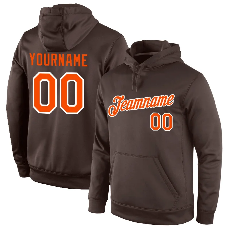 Chic Outfits Custom Stitched Brown Orange-White Sports Pullover Sweatshirt Hoodie