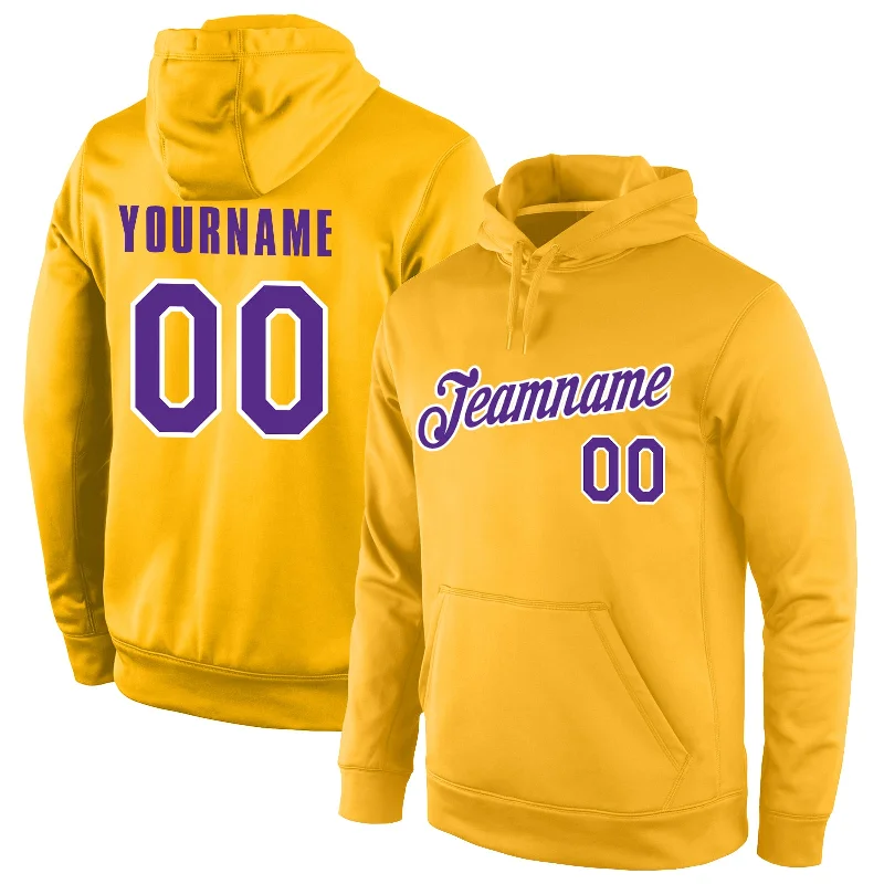 Ultra-lightweight Custom Stitched Gold Purple-White Sports Pullover Sweatshirt Hoodie Ultra-lightweight Custom Stitched Gold Purple-White Sports Pullover Sweatshirt Hoodie