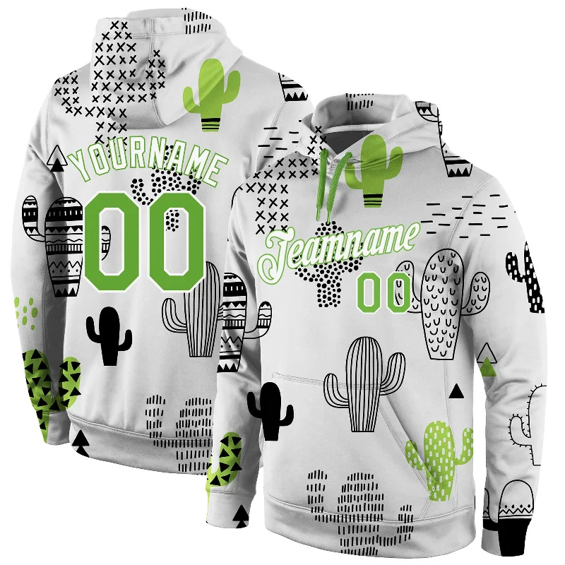 Lazy Style Custom Stitched Graffiti Pattern Neon Green-White 3D Cactus Sports Pullover Sweatshirt Hoodie Lazy Style Custom Stitched Graffiti Pattern Neon Green-White 3D Cactus Sports Pullover Sweatshirt Hoodie