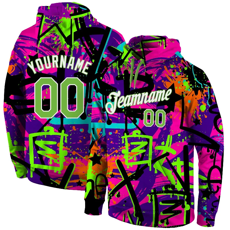 Cool Summer Custom Stitched Graffiti Pattern Neon Green-White 3D Sports Pullover Sweatshirt Hoodie Cool Summer Custom Stitched Graffiti Pattern Neon Green-White 3D Sports Pullover Sweatshirt Hoodie