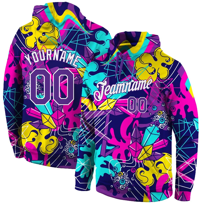 Sweet Girl Custom Stitched Graffiti Pattern Purple-White 3D Sports Pullover Sweatshirt Hoodie Sweet Girl Custom Stitched Graffiti Pattern Purple-White 3D Sports Pullover Sweatshirt Hoodie