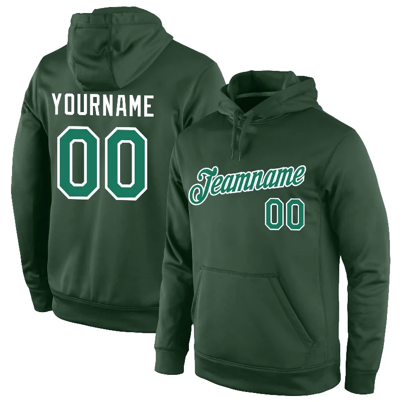 Light Dressing Custom Stitched Green Kelly Green-White Sports Pullover Sweatshirt Hoodie