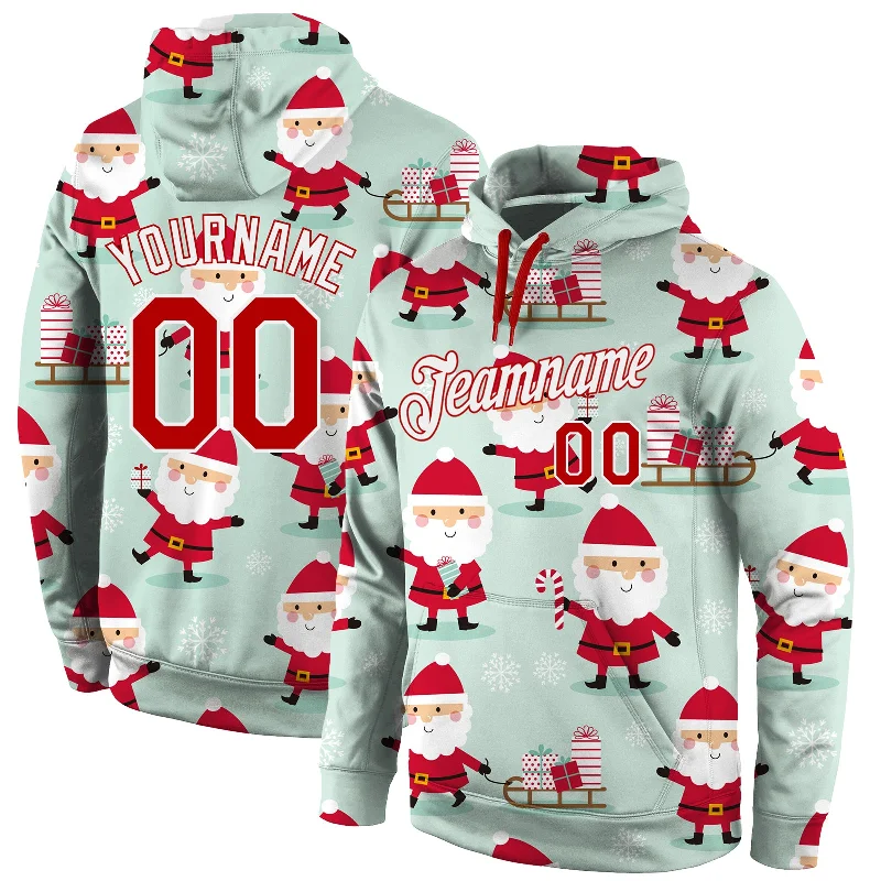 Modern Chic Custom Stitched Green Red-White Christmas 3D Sports Pullover Sweatshirt Hoodie Modern Chic Custom Stitched Green Red-White Christmas 3D Sports Pullover Sweatshirt Hoodie
