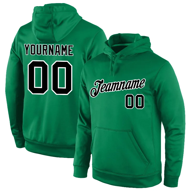 Cozy Street Style Custom Stitched Kelly Green Black-White Sports Pullover Sweatshirt Hoodie Cozy Street Style Custom Stitched Kelly Green Black-White Sports Pullover Sweatshirt Hoodie