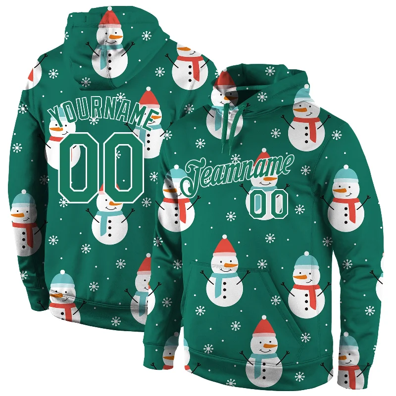Warm Wear Custom Stitched Kelly Green Kelly Green-White Christmas 3D Sports Pullover Sweatshirt Hoodie Warm Wear Custom Stitched Kelly Green Kelly Green-White Christmas 3D Sports Pullover Sweatshirt Hoodie