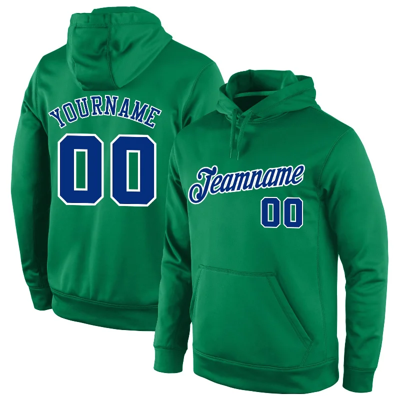 Casual Comfort Wear Custom Stitched Kelly Green Royal-White Sports Pullover Sweatshirt Hoodie Casual Comfort Wear Custom Stitched Kelly Green Royal-White Sports Pullover Sweatshirt Hoodie