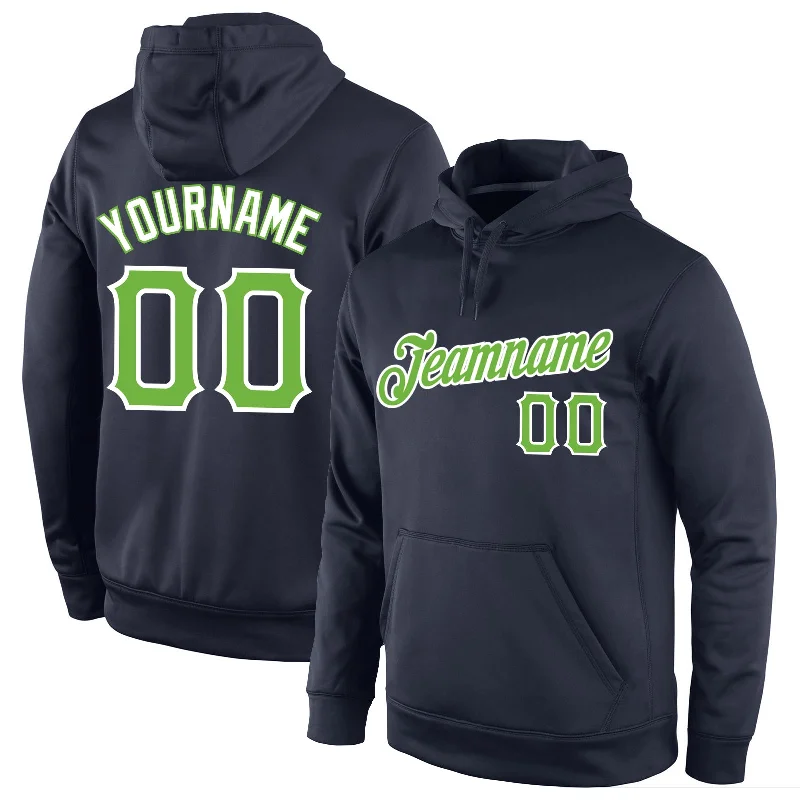 Effortless Outfits Custom Stitched Navy Neon Green-White Sports Pullover Sweatshirt Hoodie Effortless Outfits Custom Stitched Navy Neon Green-White Sports Pullover Sweatshirt Hoodie