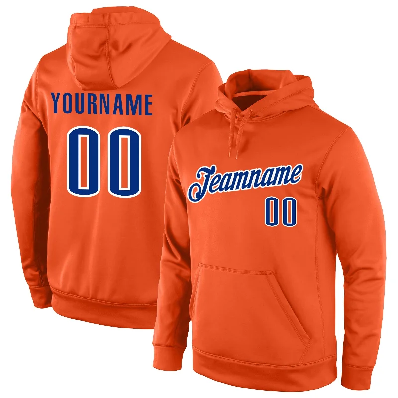 Casual Comfort Custom Stitched Orange Royal-White Sports Pullover Sweatshirt Hoodie
