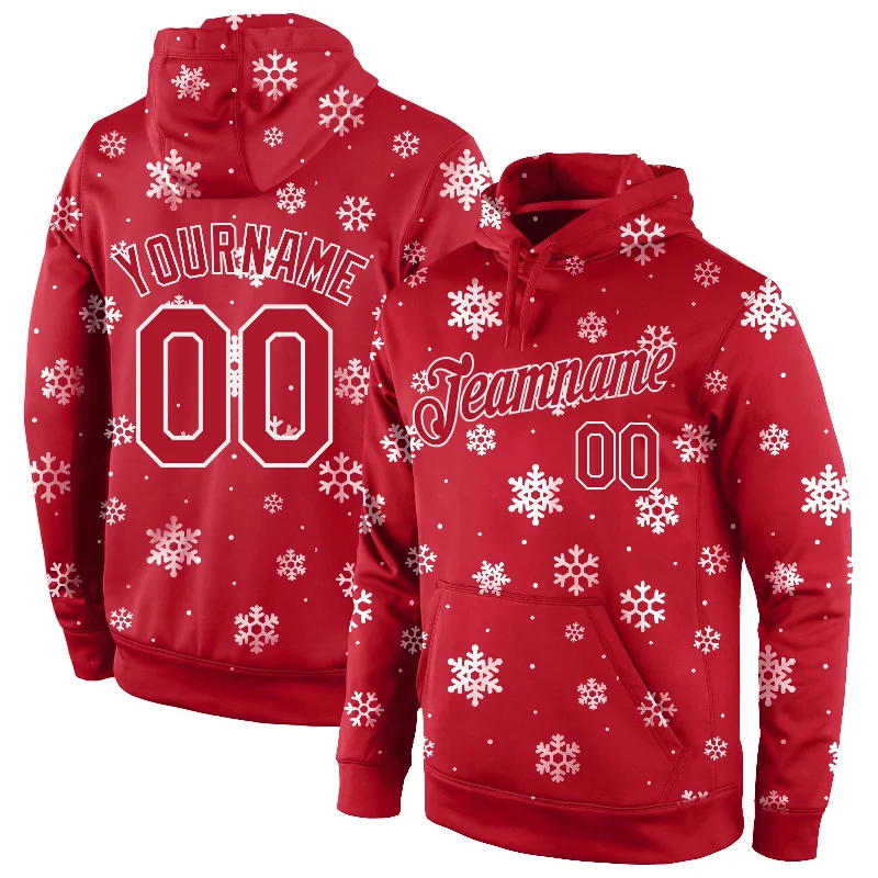 Easy Chic Custom Stitched Red Red-White Christmas 3D Sports Pullover Sweatshirt Hoodie Easy Chic Custom Stitched Red Red-White Christmas 3D Sports Pullover Sweatshirt Hoodie
