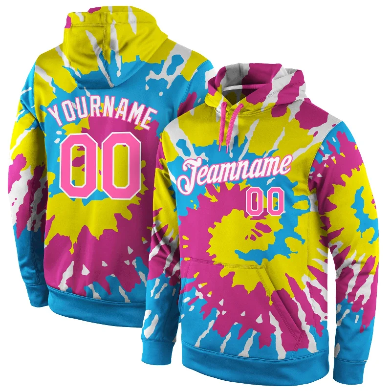 Soft Touch Custom Stitched Tie Dye Pink-White 3D Pattern Design Sports Pullover Sweatshirt Hoodie Soft Touch Custom Stitched Tie Dye Pink-White 3D Pattern Design Sports Pullover Sweatshirt Hoodie