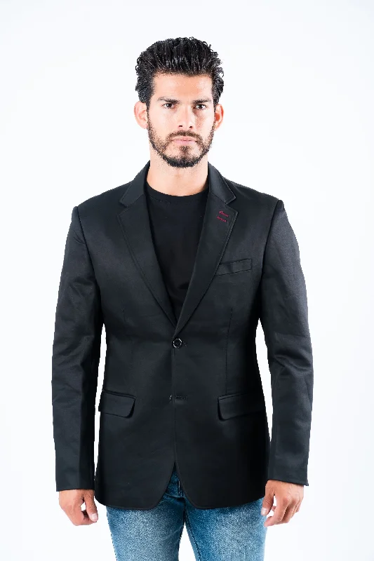 Elegant Style Men's Double Button Black Blazer
