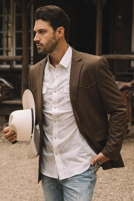 Noble And Elegant Men's Double Button Western Brown Blazer