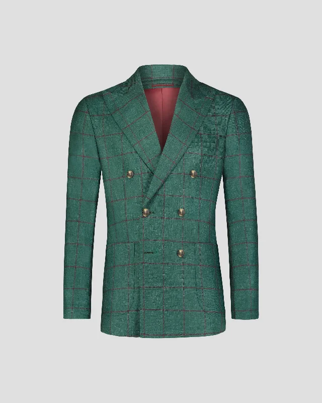 Bright Colors SG Double Breasted Blazer – Green Window Pane