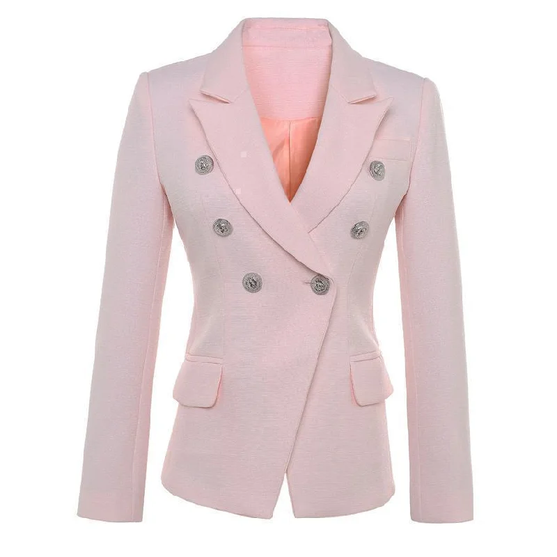 Personalized Design The Conscientiousness Pink Blazer Women - Formal-Business - Plain-Solid