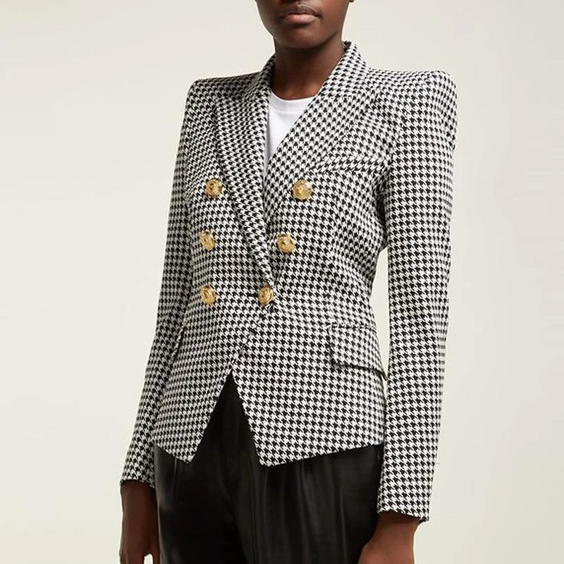 Body Design Houndstooth Blazer Women - Casual - Plaid