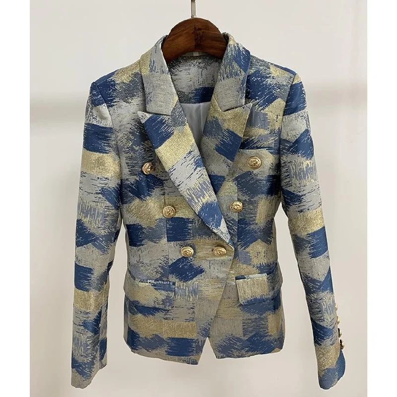 Celebrity Style Jacquard Blazer Women - Casual - Printed