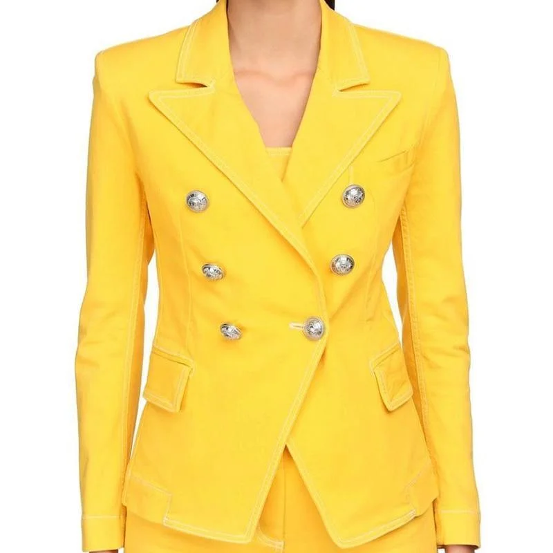 High-end Sense Ibiza Stitched Blazer Women - Casual - Plain-Solid