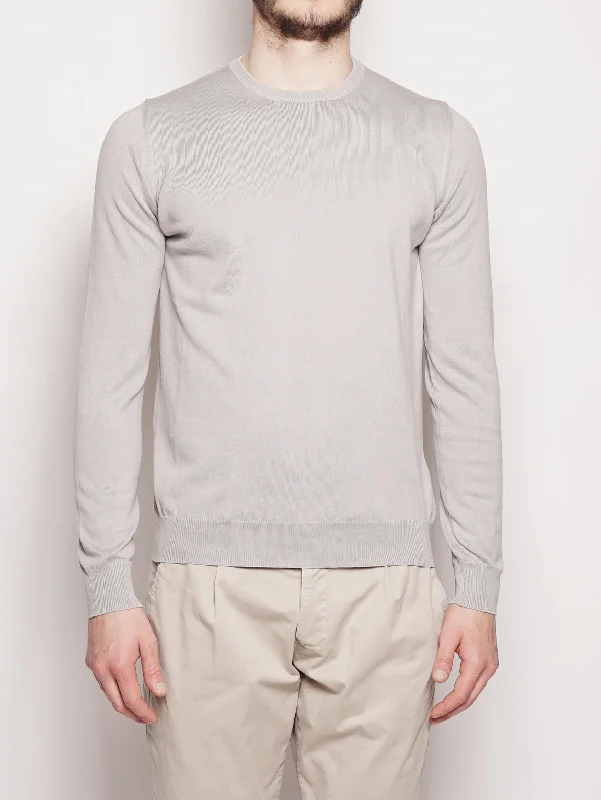 Relaxed And Casual Girocollo in Cotone Base Frosted Perla