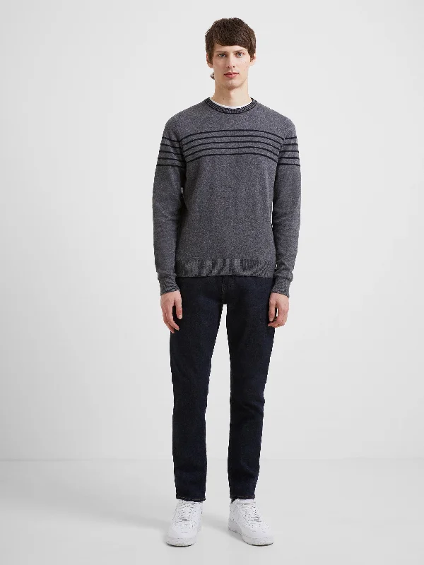 Celebrity Must-have Stripe Crew Neck Sweatshirt