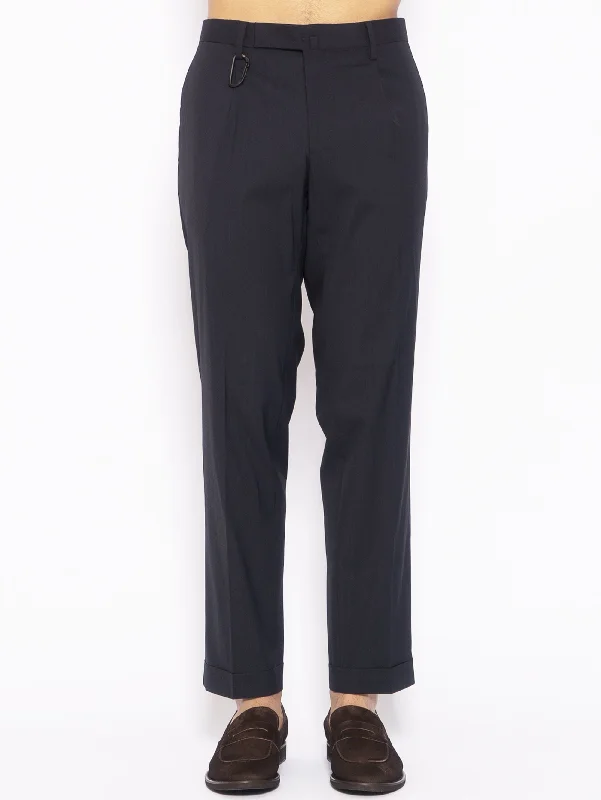 Casual Comfort Pantaloni con Pinces Blu
