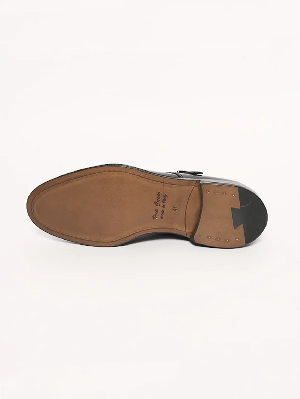 High-end Fabrics Double monk strap Nero