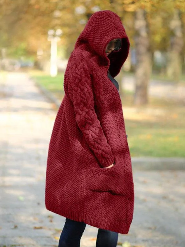 Stunning Fashion Hooded Long  Women Cardigan Sweater
