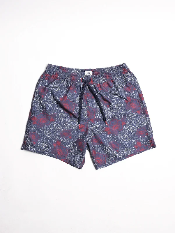 Fresh And Natural BOXER FLOWER INDIGO Blue Navy/ Burgundy