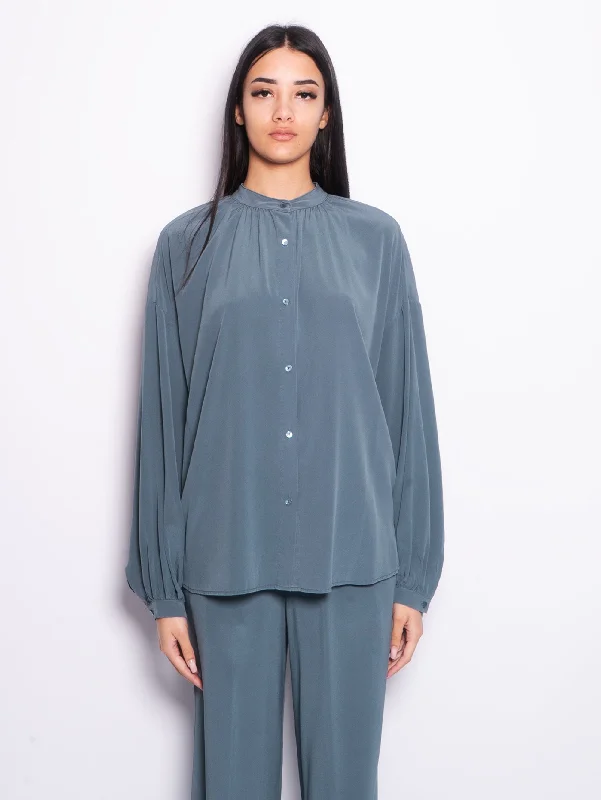 Modern Comfort Wear Camicia in Seta Grenelle Verde