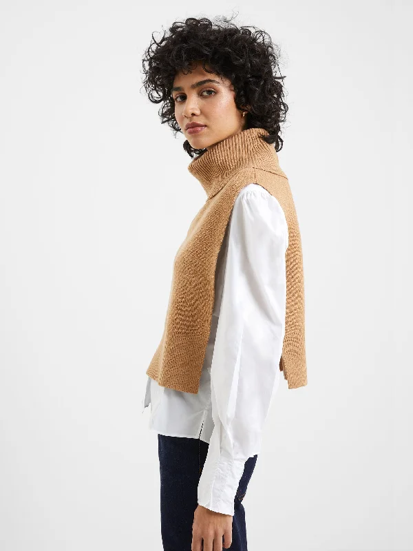 Single-shoulder Neck Design Knitted Cloak