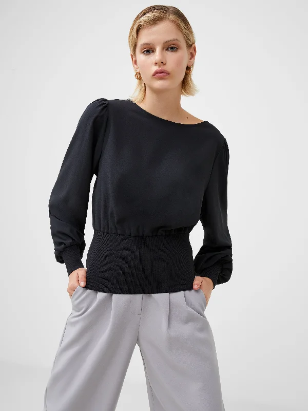 Elegant Style Krista Knit Slash Neck Jumper