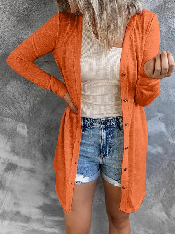 Stylish Fit Long Button Women Cardigan Sweater
