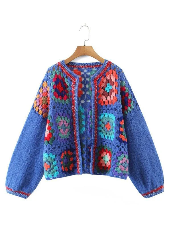 Casual Chic Looks Loose Crochet  Women Cardigan Sweater