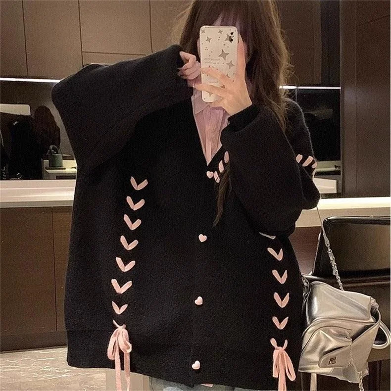 Cozy Lifestyle Loose Tie Casual Knitted Cardigan Sweater