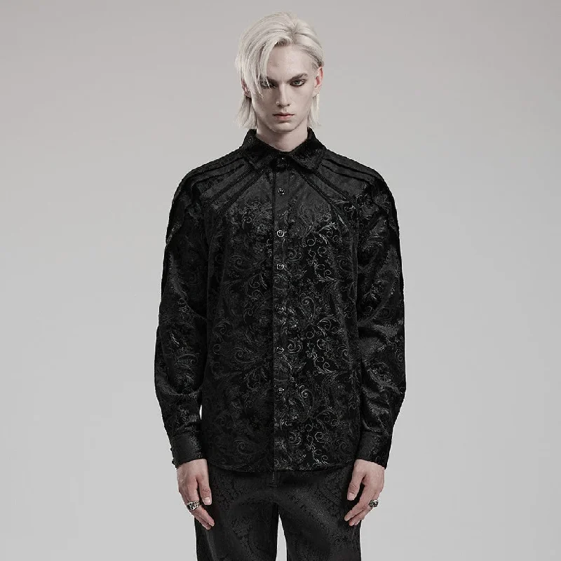 Elegant Casuals Men's Gothic Embossed Shirt