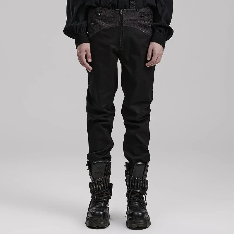 Effortless Outfits Men's Gothic Front Zip Suit Pants