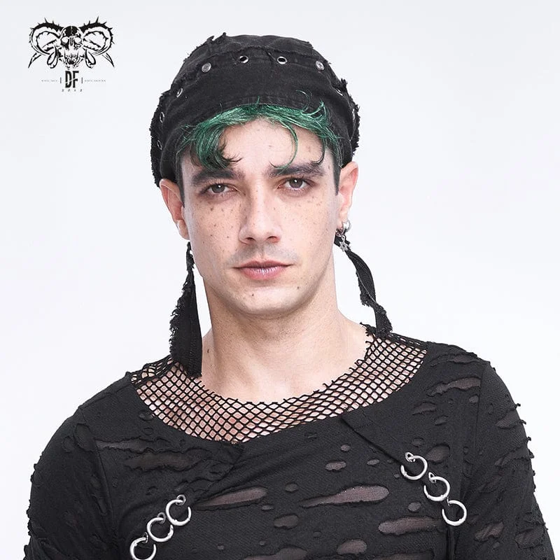 Versatile Style Men's Punk Eyelet Unedged Lace-up Beanie