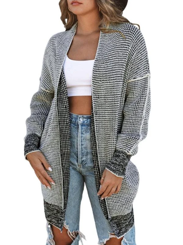 Soft Knitwear Mid-Length Knitted Women's Cardigan Sweater