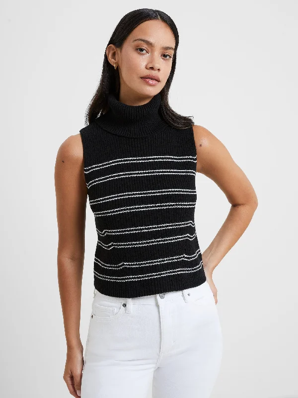 Eye-catching Personality Mozart Stripe Cropped Sleeveless Jumper